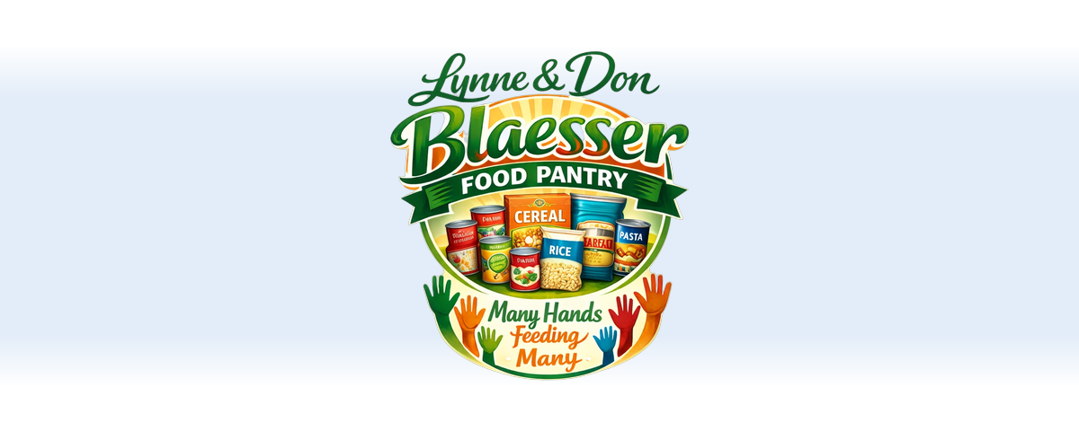 Lynne & Don Blaesser Food Pantry logo — Many Hands Feeding Many